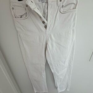 Agolde White Ankle Cropped Jeans